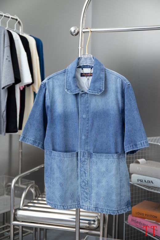 Louis Vuitton Short Sleeve Shirt Mens ID:20240614-159